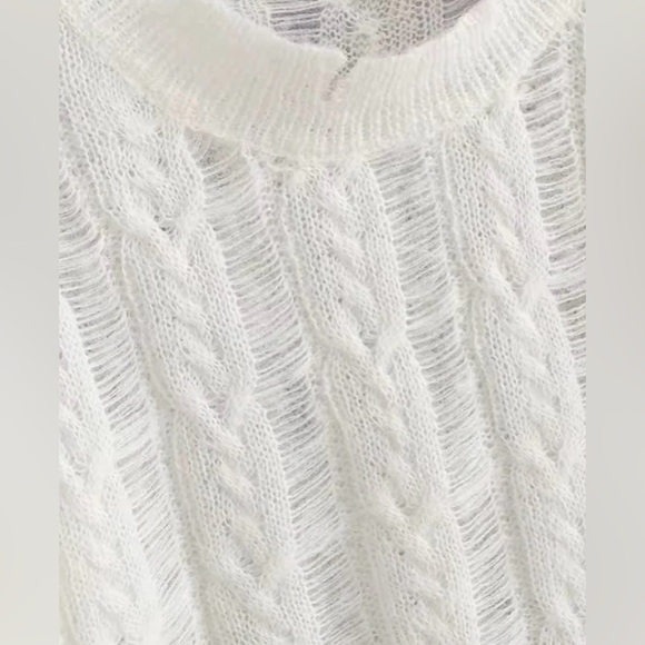 NWT Commense Snowflake Crochet Knit Shirt - Picture 5 of 7